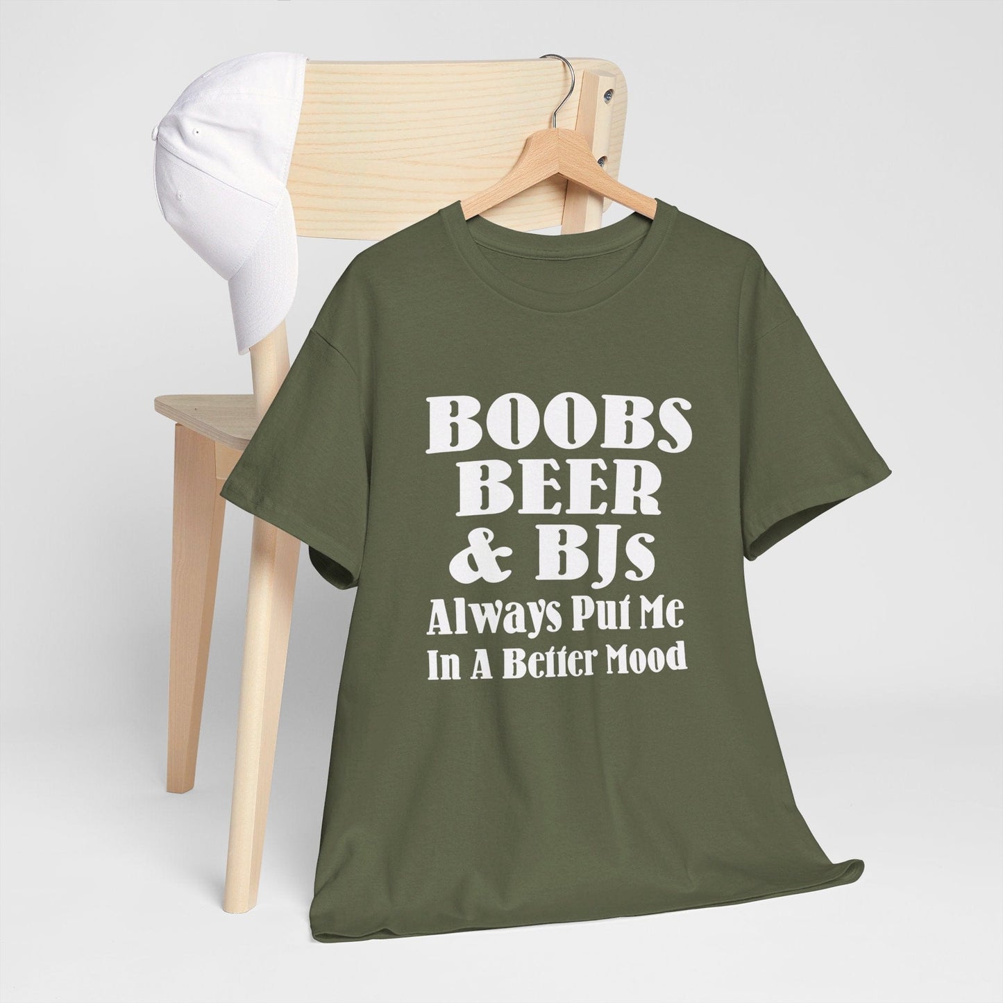 T-Shirt Boobs, Beer & BJs Always Put Me In A Better Mood - Gildan 5000 Unisex T-shirt GiftsByJeff Gifts By Jeff Pittsburgh PA