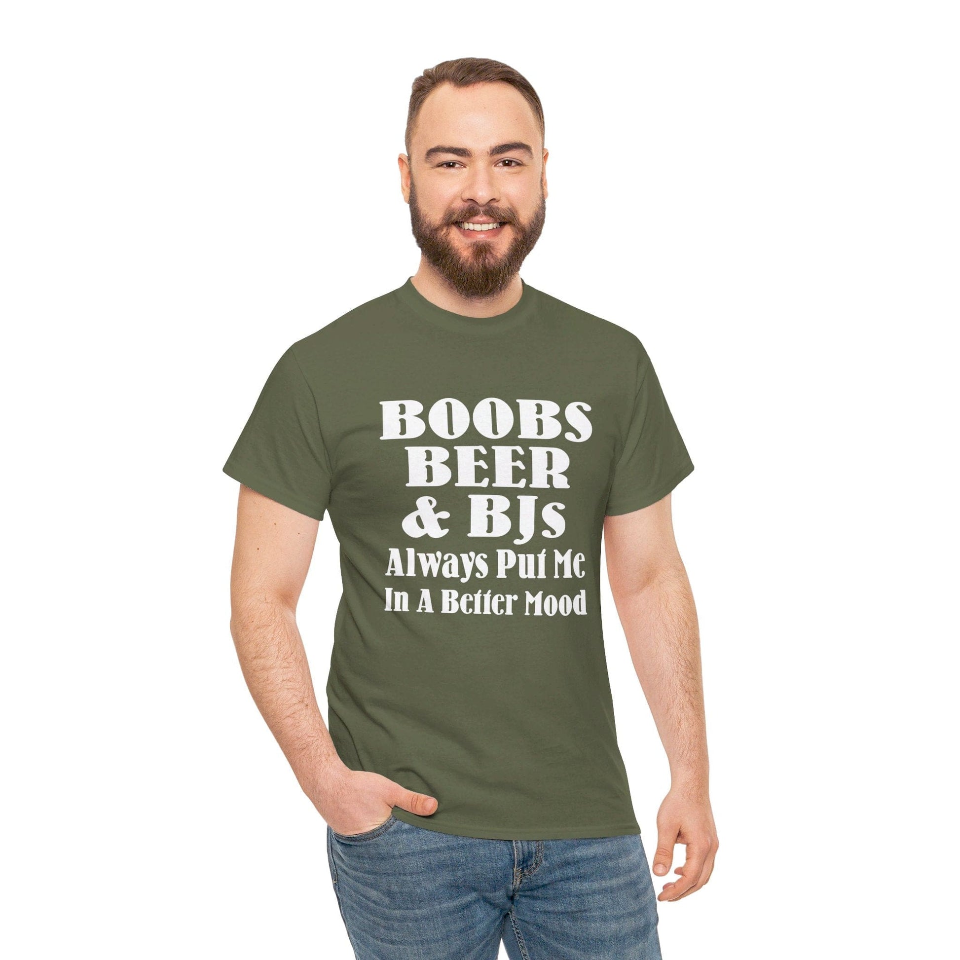 T-Shirt Boobs, Beer & BJs Always Put Me In A Better Mood - Gildan 5000 Unisex T-shirt GiftsByJeff Gifts By Jeff Pittsburgh PA