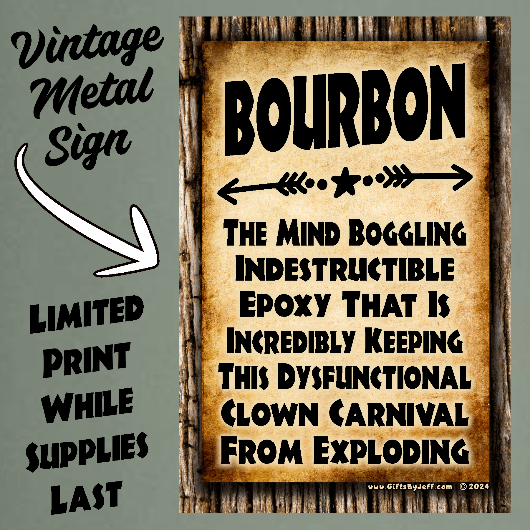 accessories Bourbon, The Glue Holding This Together - Vertical 12" x 18" Vintage Metal Sign GiftsByJeff Gifts By Jeff Pittsburgh PA