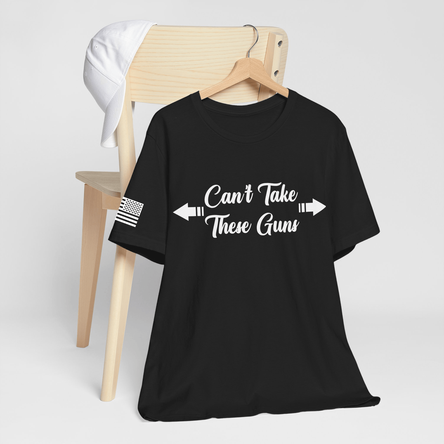 T-Shirt Can't Take These Guns - Black/White T-shirt GiftsByJeff Gifts By Jeff Pittsburgh PA