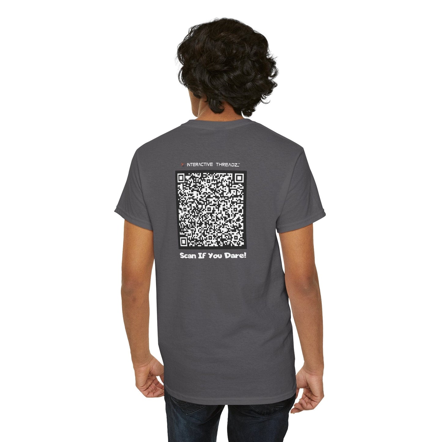 T-Shirt Charcoal / S Bourbon, Beer & Babes, Three Things That Never Fail To Give Me A Headache - QR Code Shirt - Gildan 5000 Unisex T-shirt GiftsByJeff Gifts By Jeff Pittsburgh PA