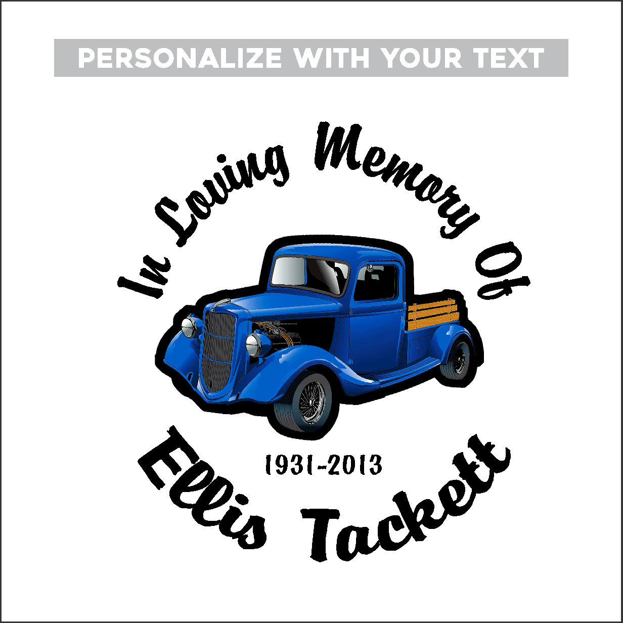 Car Decals Classic Truck Full Color - Celebration Of Life Decal GiftsByJeff Gifts By Jeff Pittsburgh PA