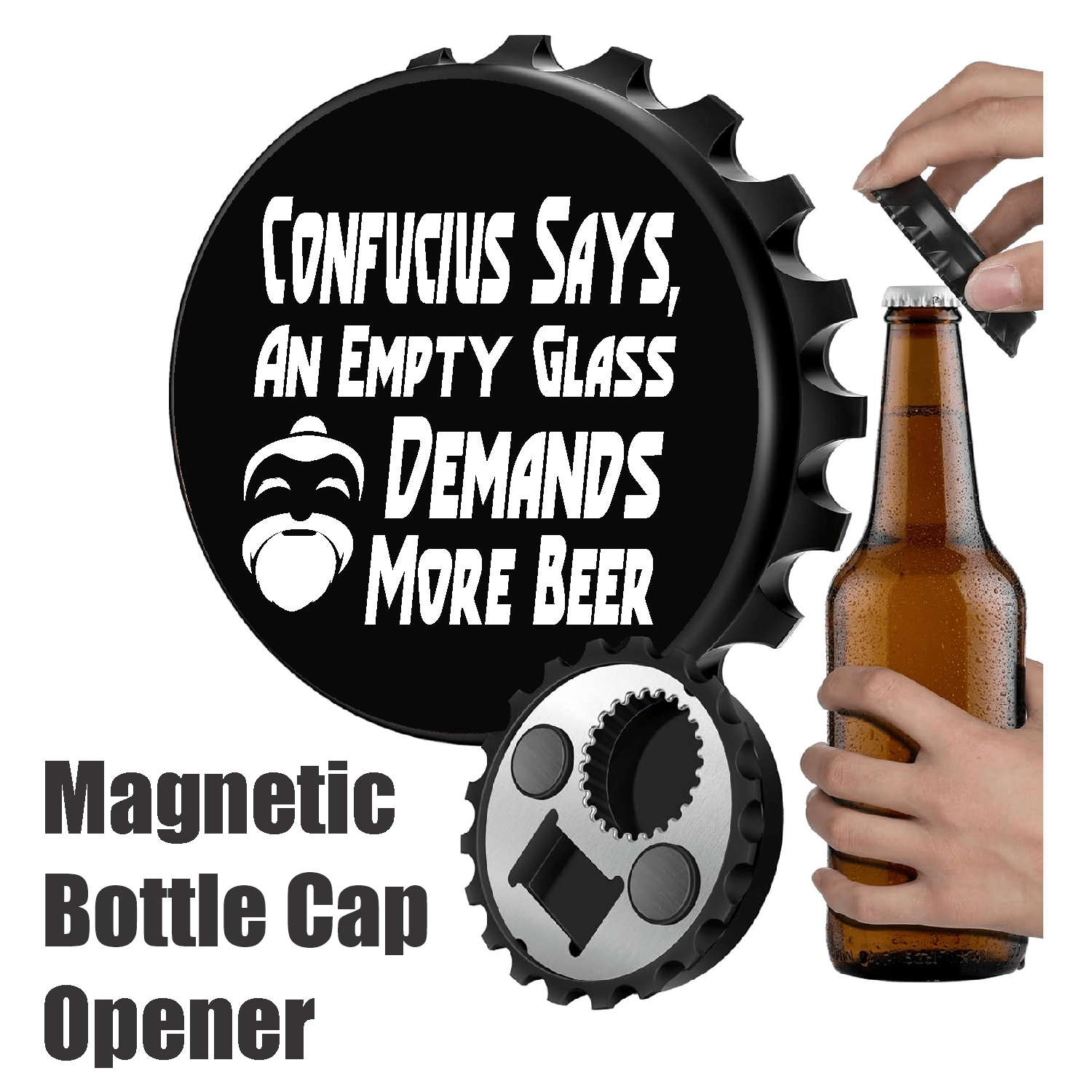 accessories Confucius Says, An Empty Glass Demands More Beer - 12" x 18" Vintage Metal Sign (Free Bottle Opener) GiftsByJeff Gifts By Jeff Pittsburgh PA