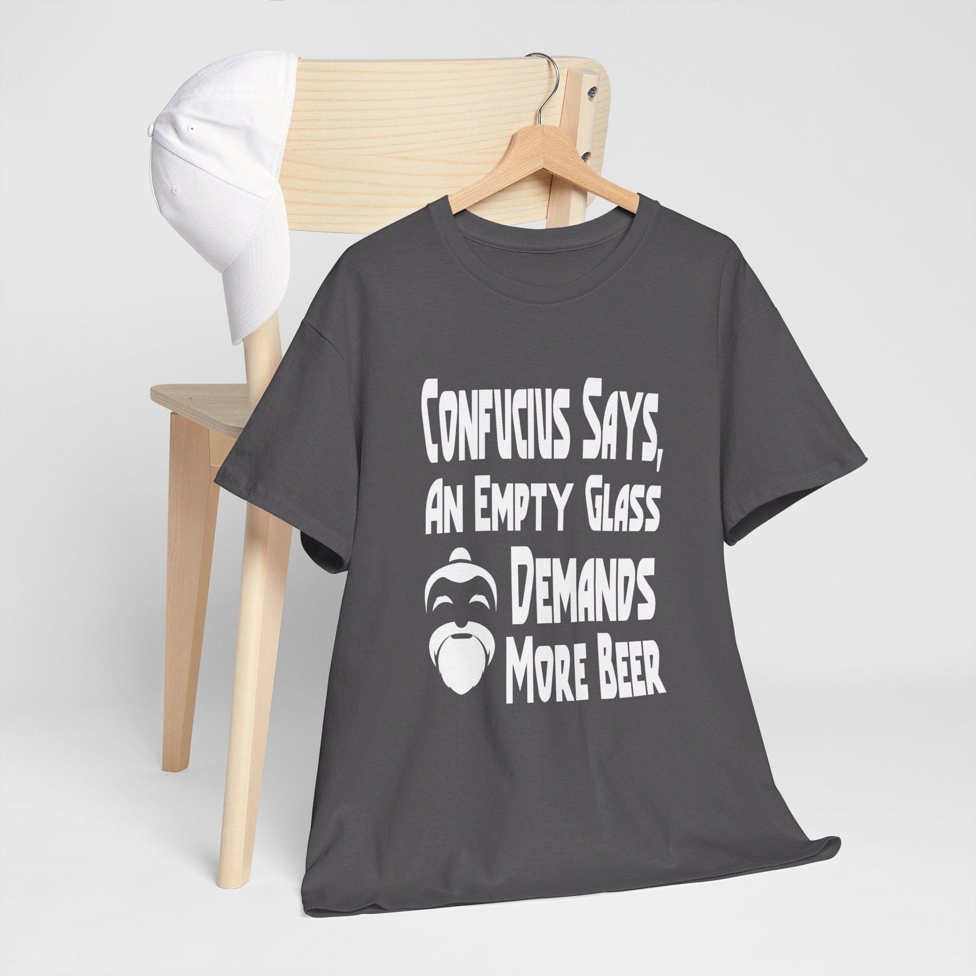 T-Shirt Confucius Says, An Empty Glass Demands More Beer - Gildan 5000 Unisex T-shirt GiftsByJeff Gifts By Jeff Pittsburgh PA