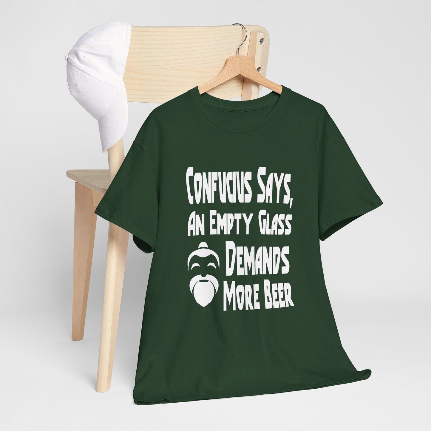 T-Shirt Confucius Says, An Empty Glass Demands More Beer - Gildan 5000 Unisex T-shirt GiftsByJeff Gifts By Jeff Pittsburgh PA