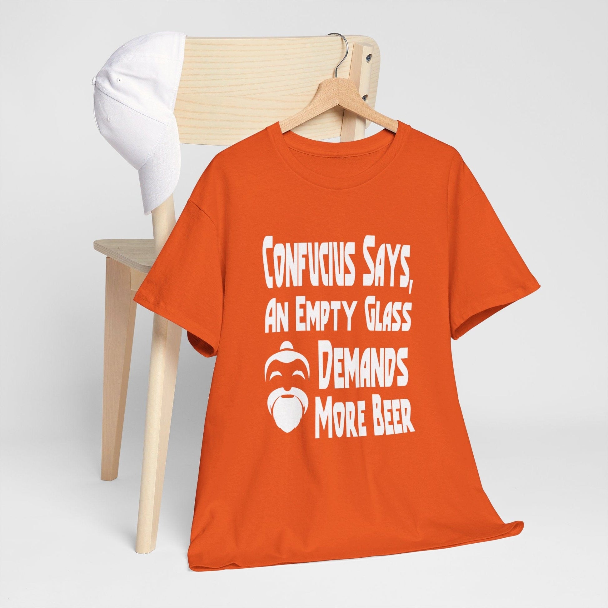 T-Shirt Confucius Says, An Empty Glass Demands More Beer - Gildan 5000 Unisex T-shirt GiftsByJeff Gifts By Jeff Pittsburgh PA