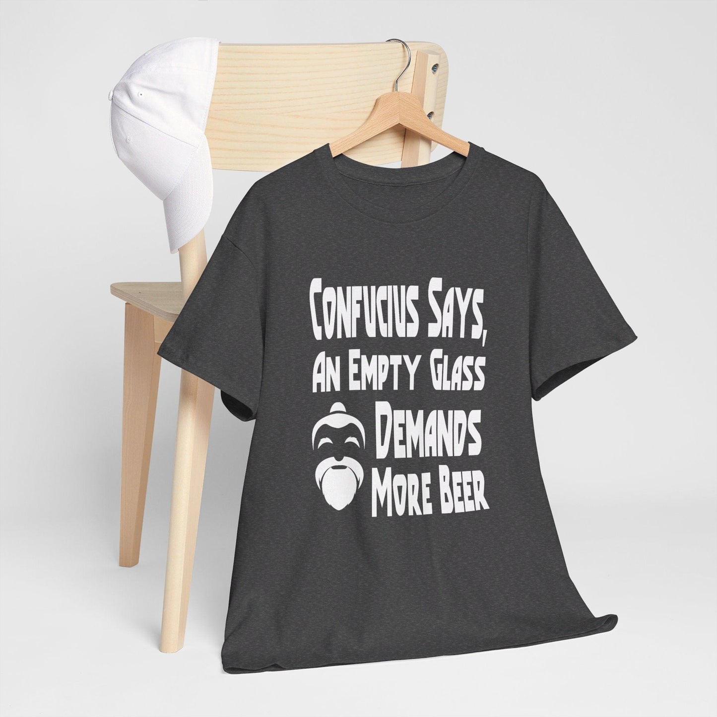 T-Shirt Confucius Says, An Empty Glass Demands More Beer - Gildan 5000 Unisex T-shirt GiftsByJeff Gifts By Jeff Pittsburgh PA