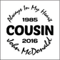 Car Decals Cousin - Celebration Of Life Decal GiftsByJeff Gifts By Jeff Pittsburgh PA