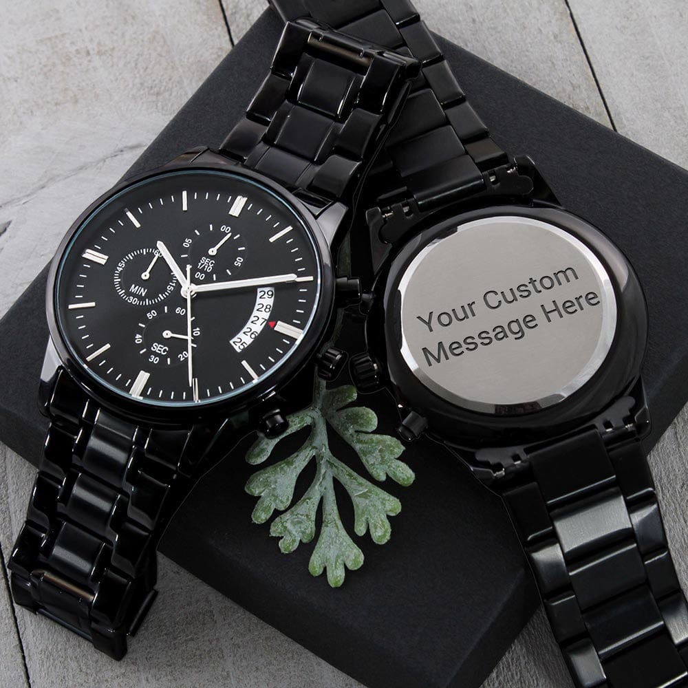 Jewelry Customized Black Chronograph Watch GiftsByJeff Gifts By Jeff Pittsburgh PA