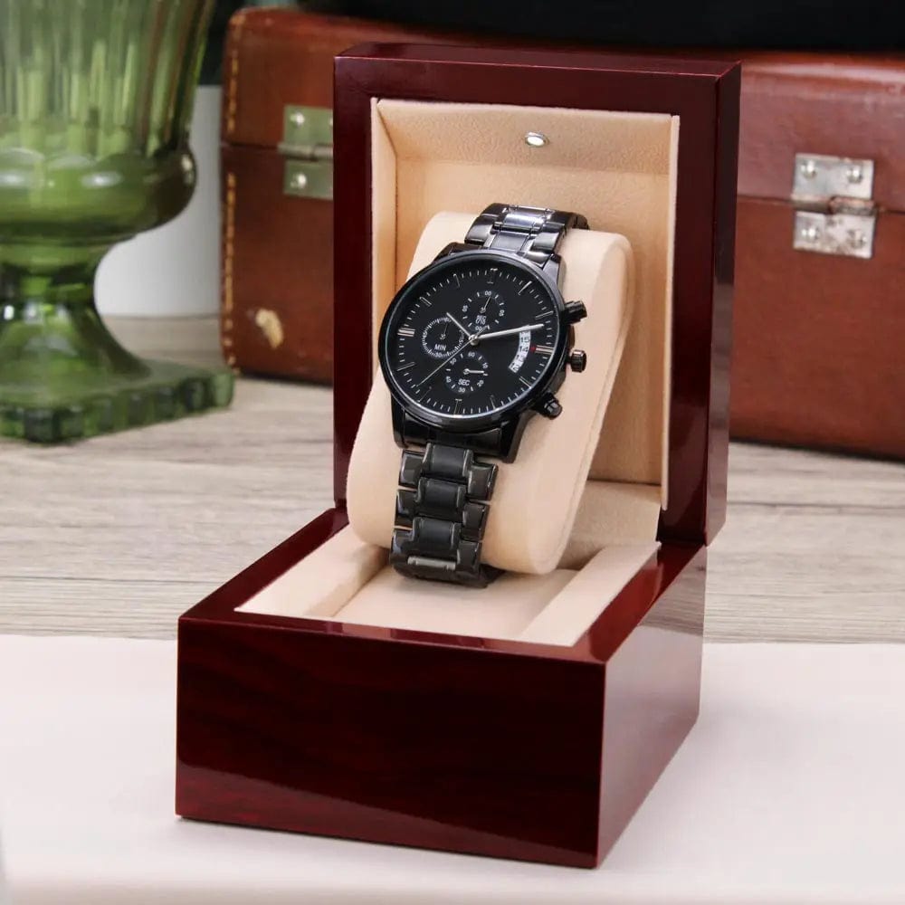 Jewelry Customized Black Chronograph Watch GiftsByJeff Gifts By Jeff Pittsburgh PA