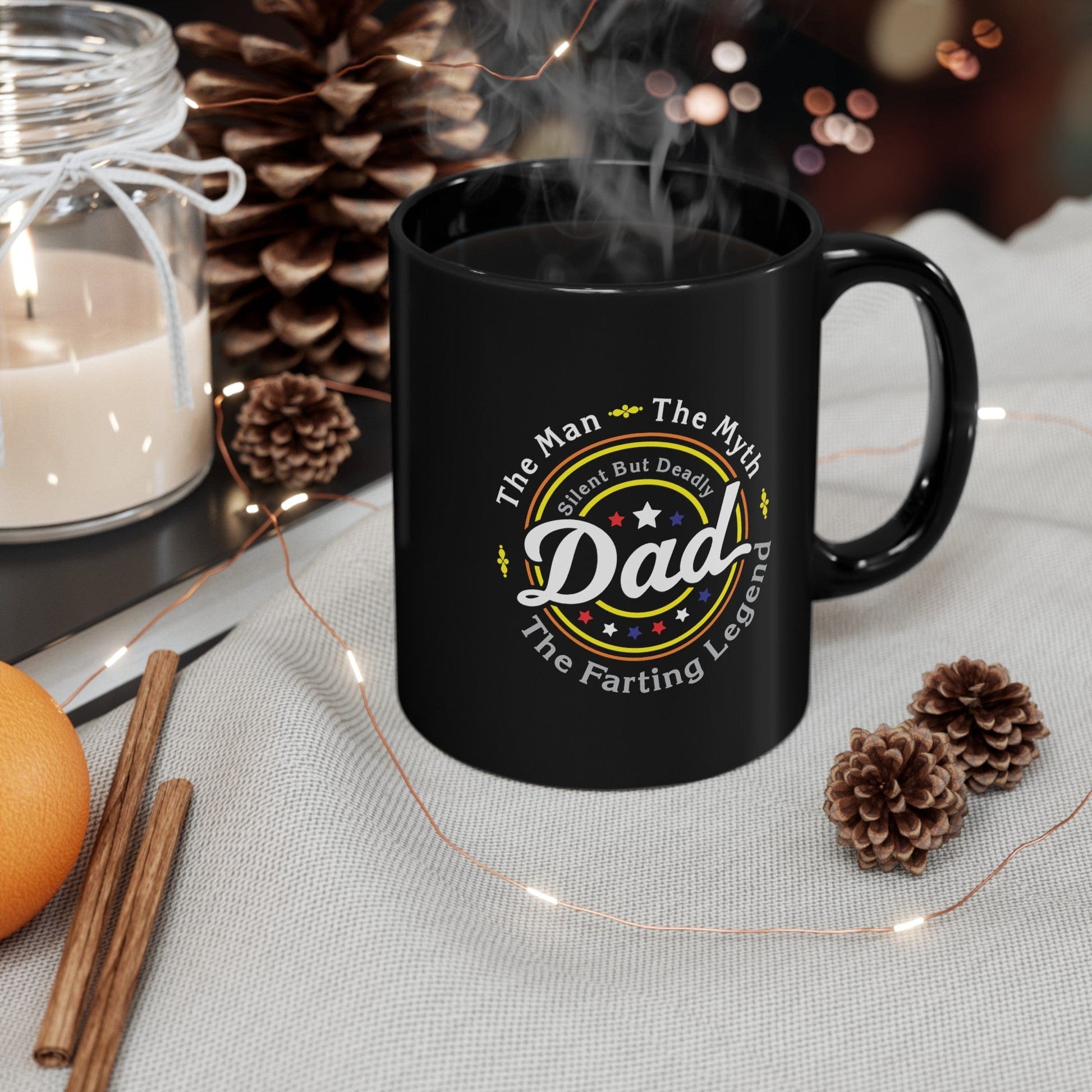 Mug DAD The Farting Legend - Black Mug (11oz, 15oz) GiftsByJeff Gifts By Jeff Pittsburgh PA