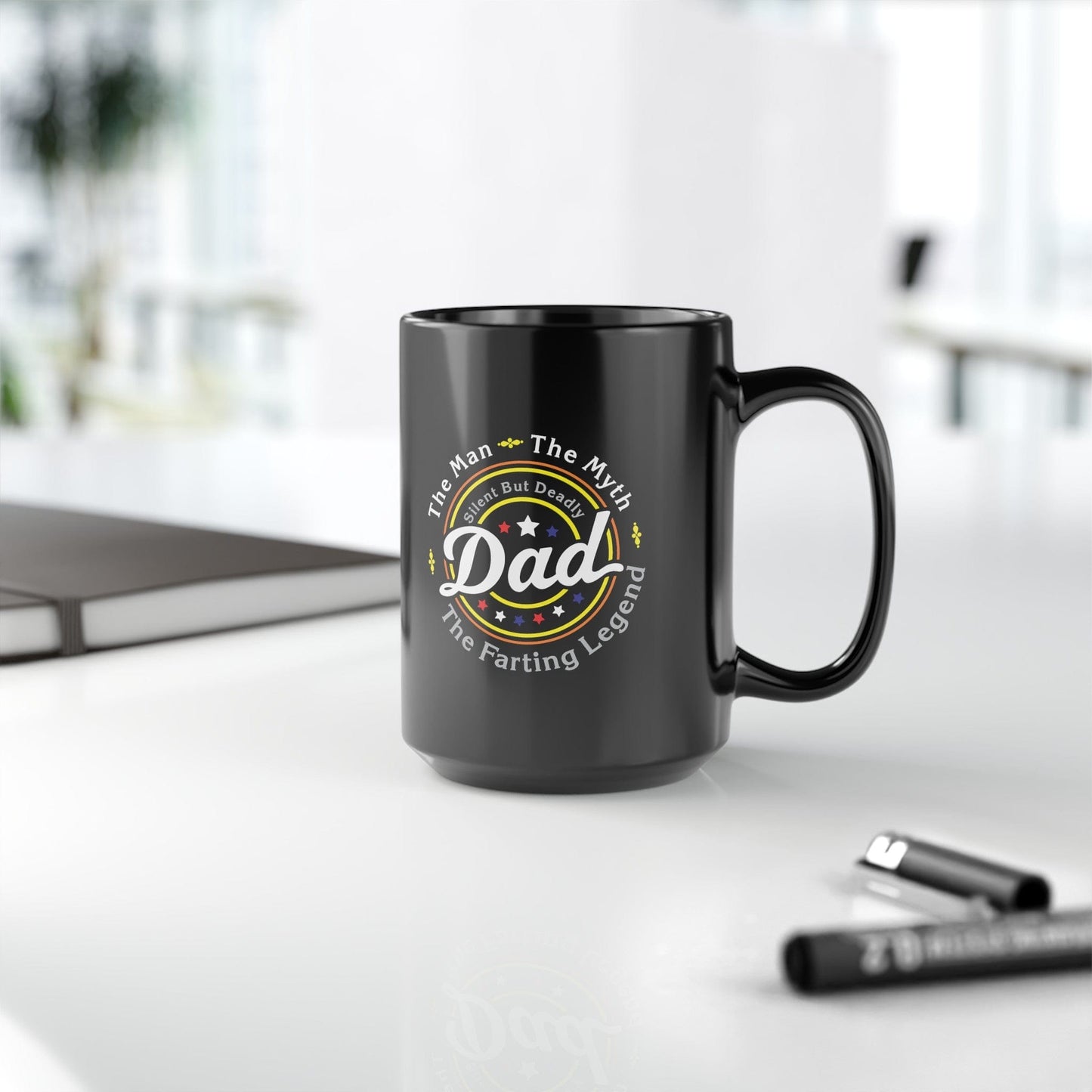 Mug DAD The Farting Legend - Black Mug (11oz, 15oz) GiftsByJeff Gifts By Jeff Pittsburgh PA