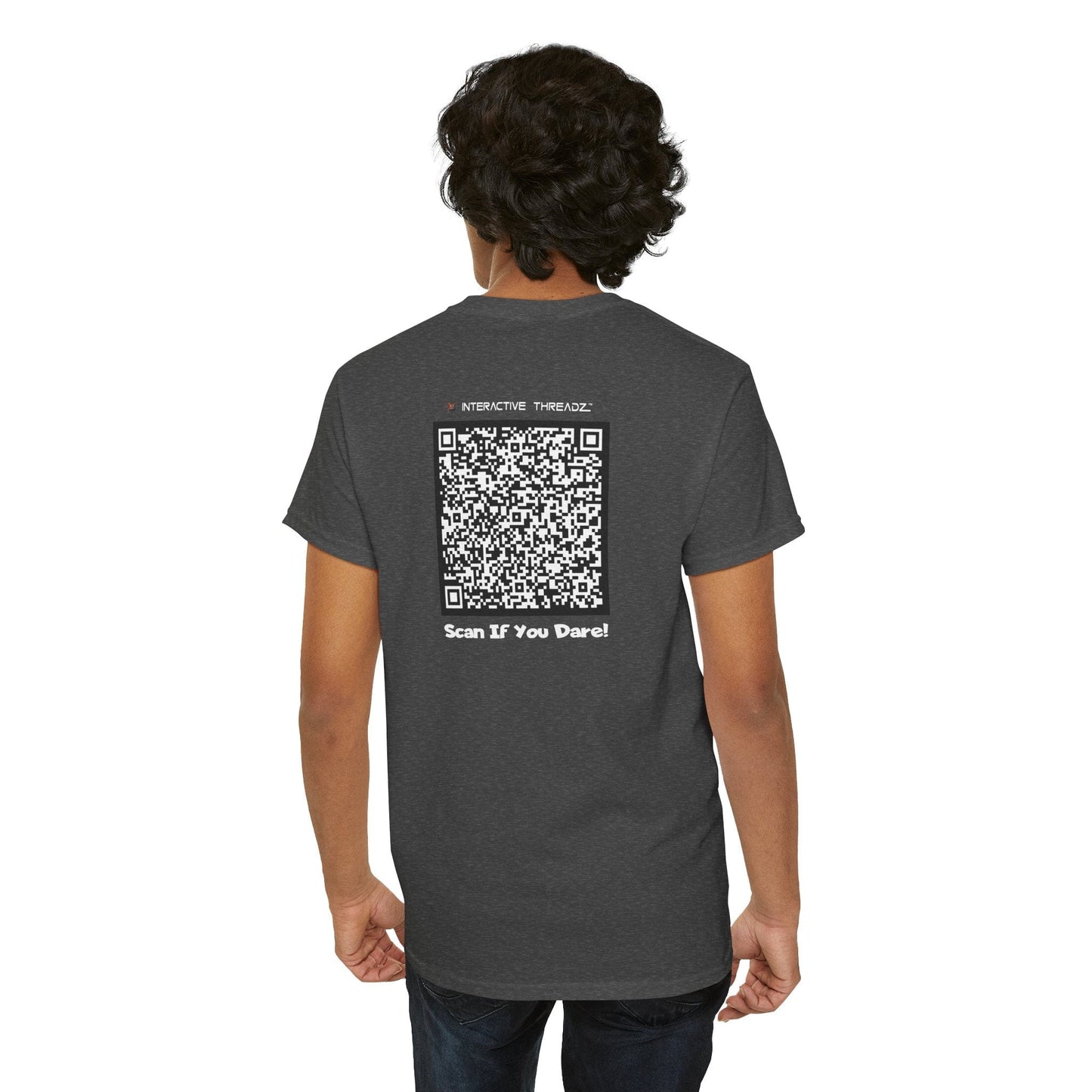 T-Shirt Dark Heather / S Bourbon, Beer & Babes, Three Things That Never Fail To Give Me A Headache - QR Code Shirt - Gildan 5000 Unisex T-shirt GiftsByJeff Gifts By Jeff Pittsburgh PA