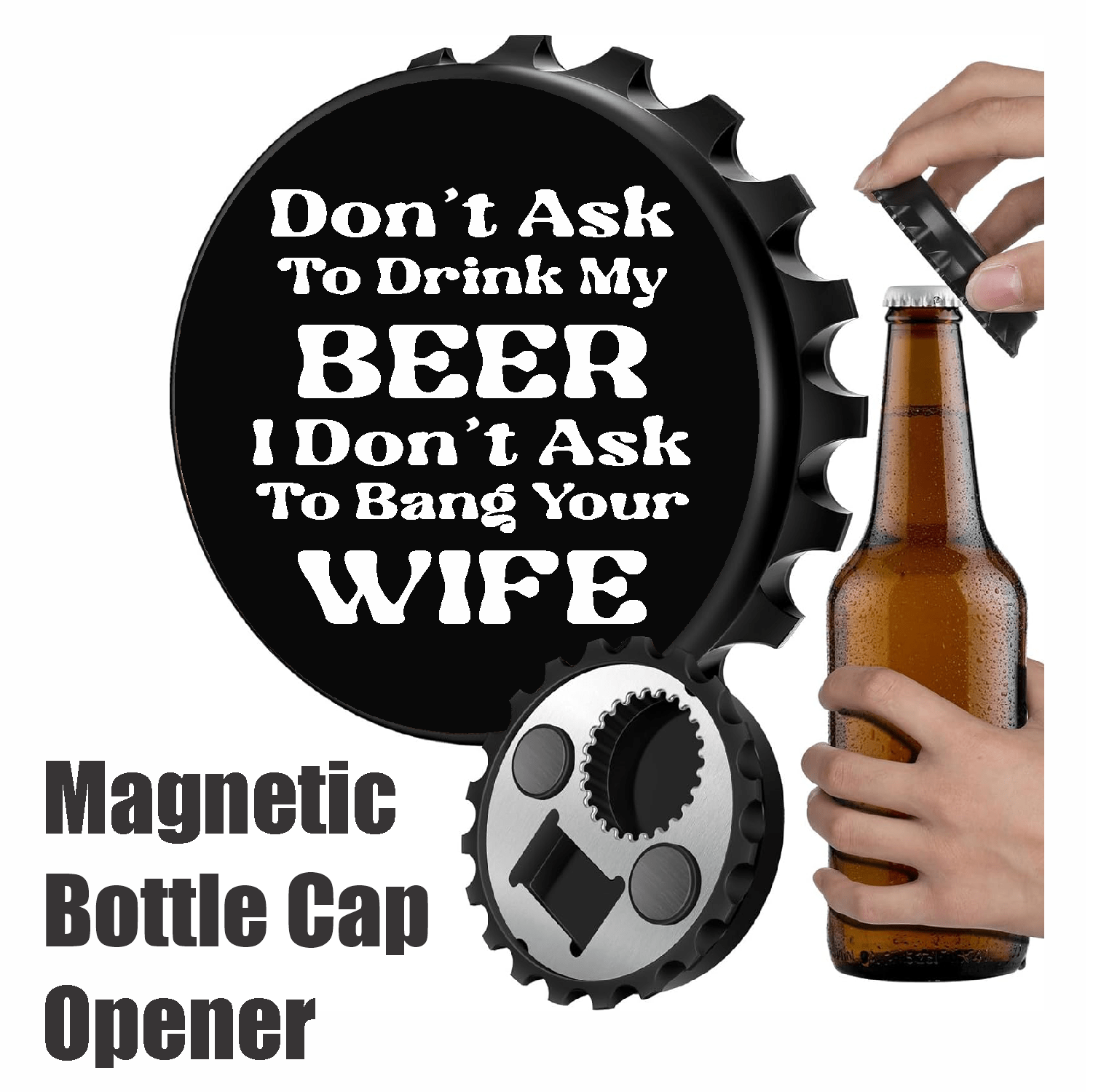 accessories Don't Ask To Drink My BEER - Designer Beer Bottle Opener Magnet for Refrigerator, Gifts for Beer Lovers, Black GiftsByJeff Gifts By Jeff Pittsburgh PA