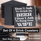 accessories Don't Ask To Drink My BEER - Set of 4 Black Slate Stone Coasters GiftsByJeff Gifts By Jeff Pittsburgh PA