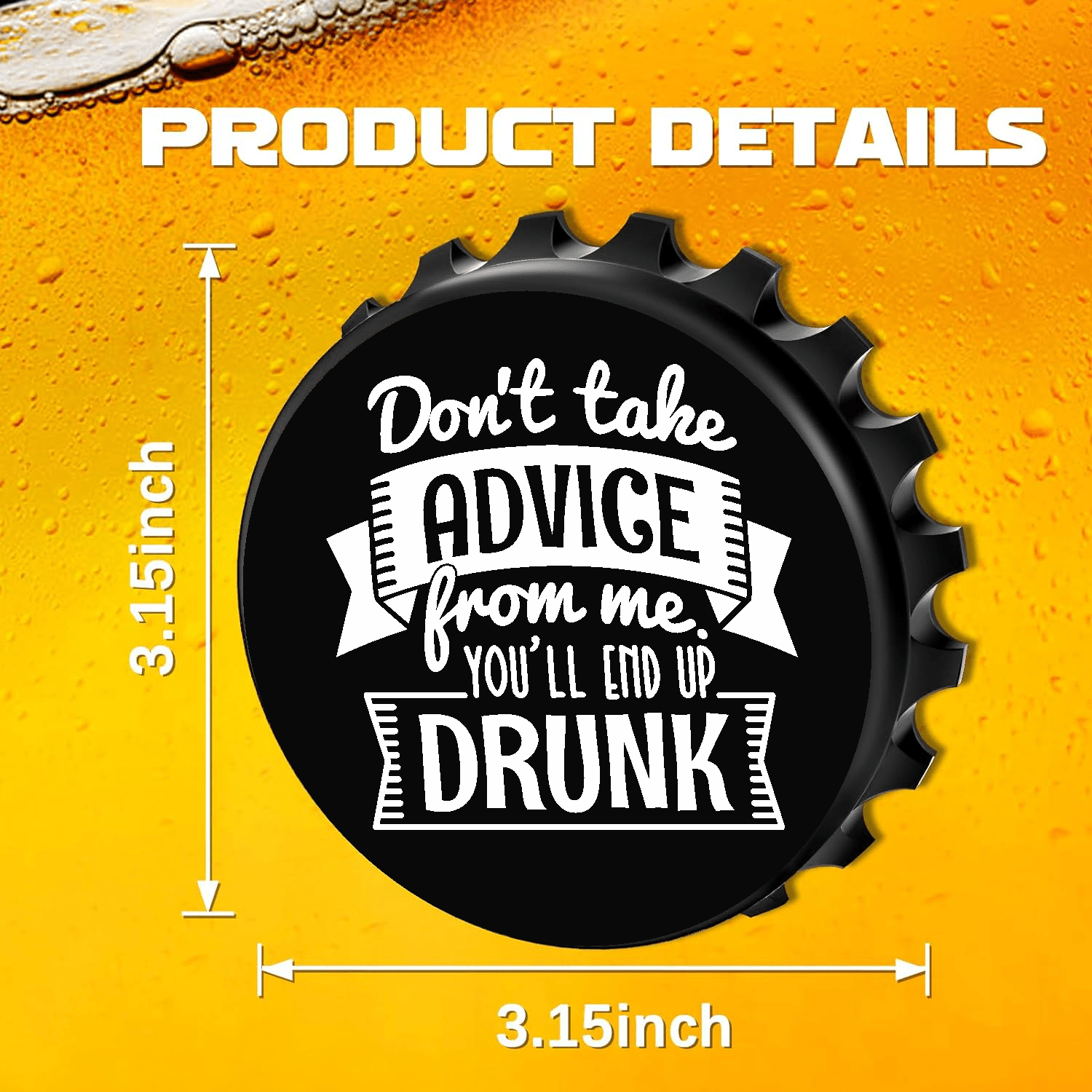 accessories Don't Take Advice From Me - Designer Beer Bottle Opener Magnet for Refrigerator, Gifts for Beer Lovers, Black GiftsByJeff Gifts By Jeff Pittsburgh PA