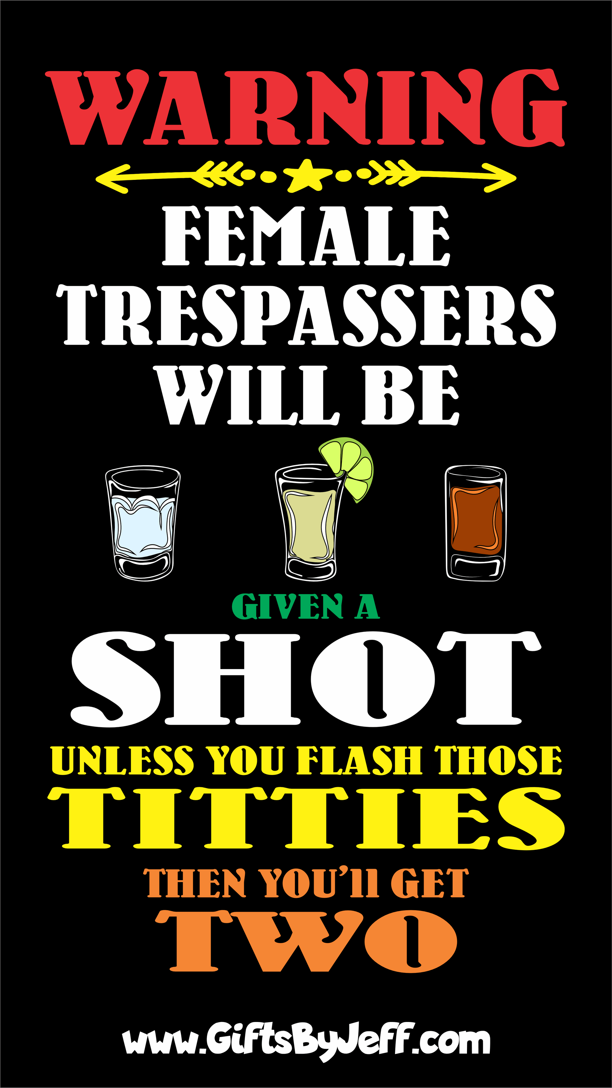 T-Shirt Female Trespassers Will Be Given A Shot - QR Code Shirt - Gildan 5000 Unisex T-shirt GiftsByJeff Gifts By Jeff Pittsburgh PA