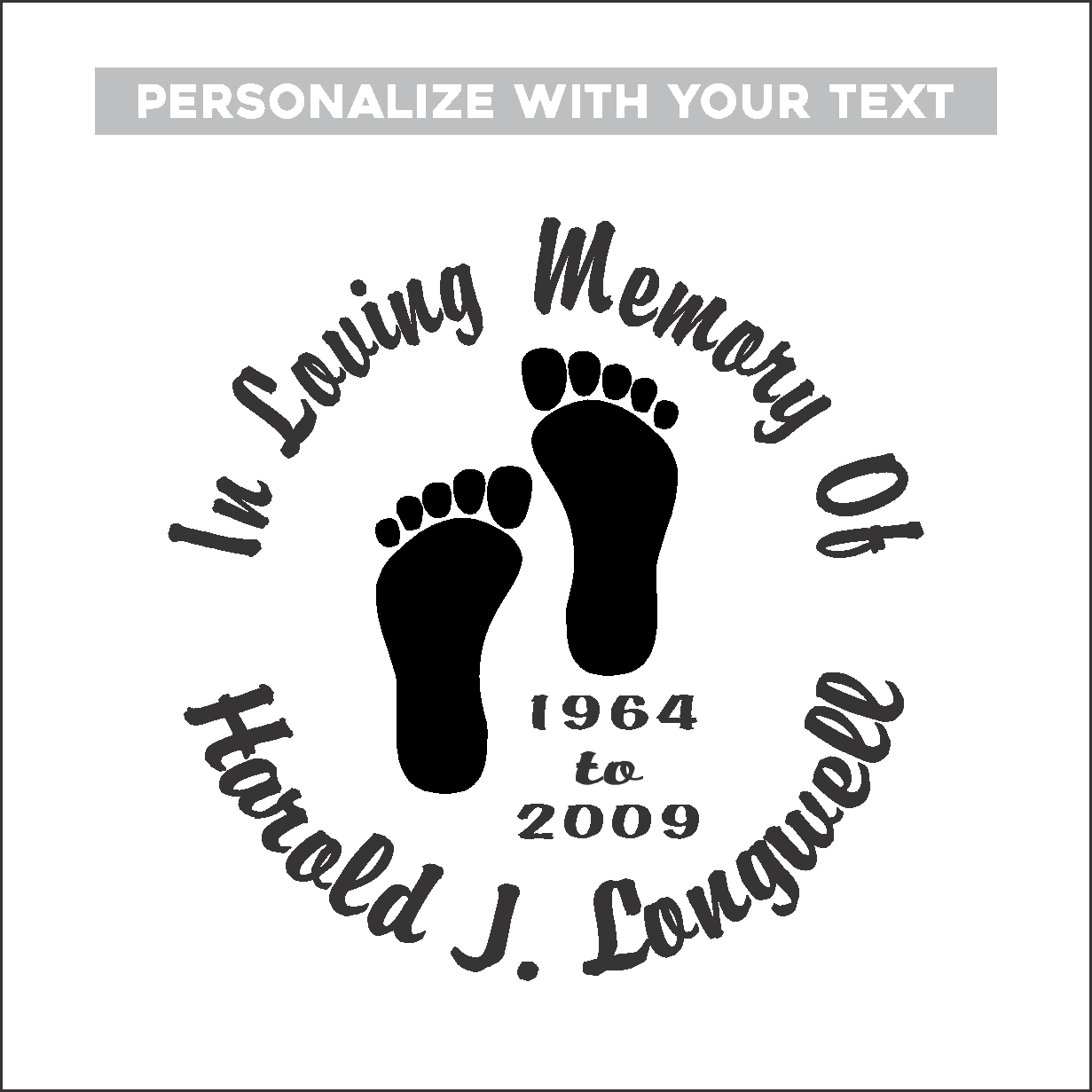 Car Decals Foot Prints - Celebration Of Life Decal GiftsByJeff Gifts By Jeff Pittsburgh PA