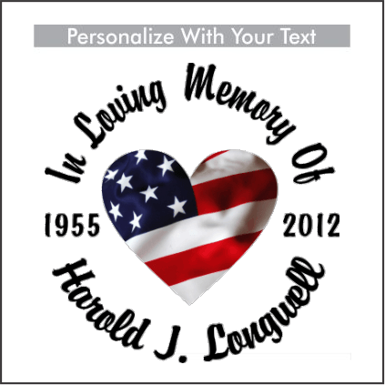 Car Decals Full Color HEART Flag - Celebration Of Life Decal GiftsByJeff Gifts By Jeff Pittsburgh PA