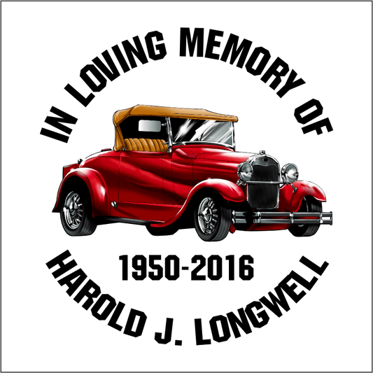 Car Decals Full Color Hot Rod - Celebration Of Life Decal GiftsByJeff Gifts By Jeff Pittsburgh PA