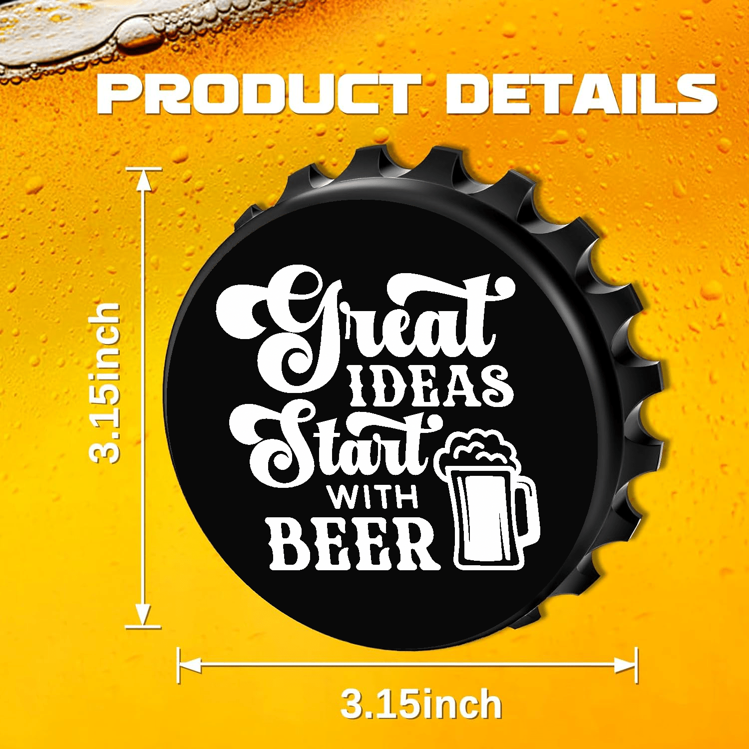 accessories Great Idea's Start With A Beer - Designer Beer Bottle Opener Magnet for Refrigerator, Gifts for Beer Lovers, Black GiftsByJeff Gifts By Jeff Pittsburgh PA