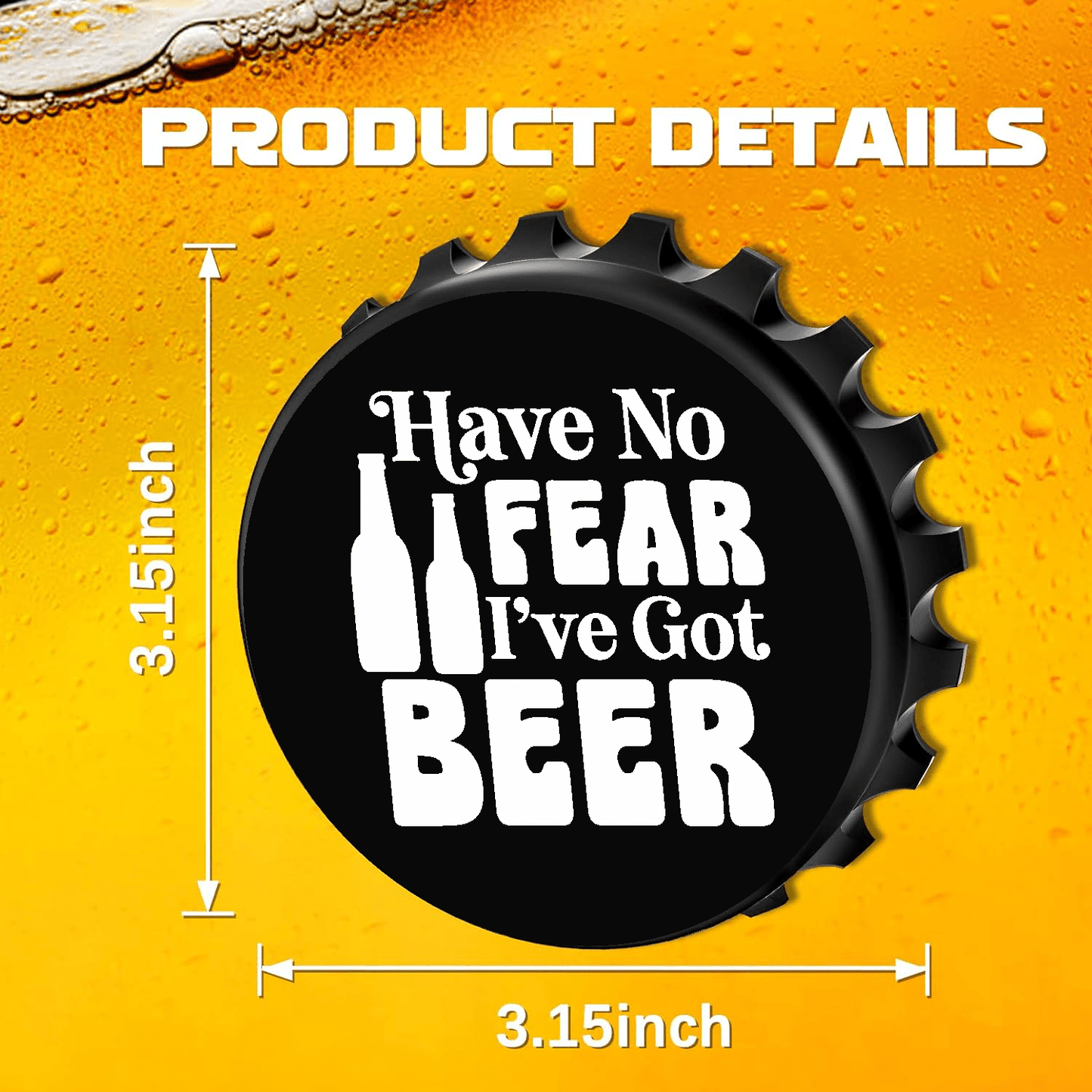 accessories Have No Fear I've Got Beer - Designer Beer Bottle Opener Magnet for Refrigerator, Gifts for Beer Lovers, Black GiftsByJeff Gifts By Jeff Pittsburgh PA