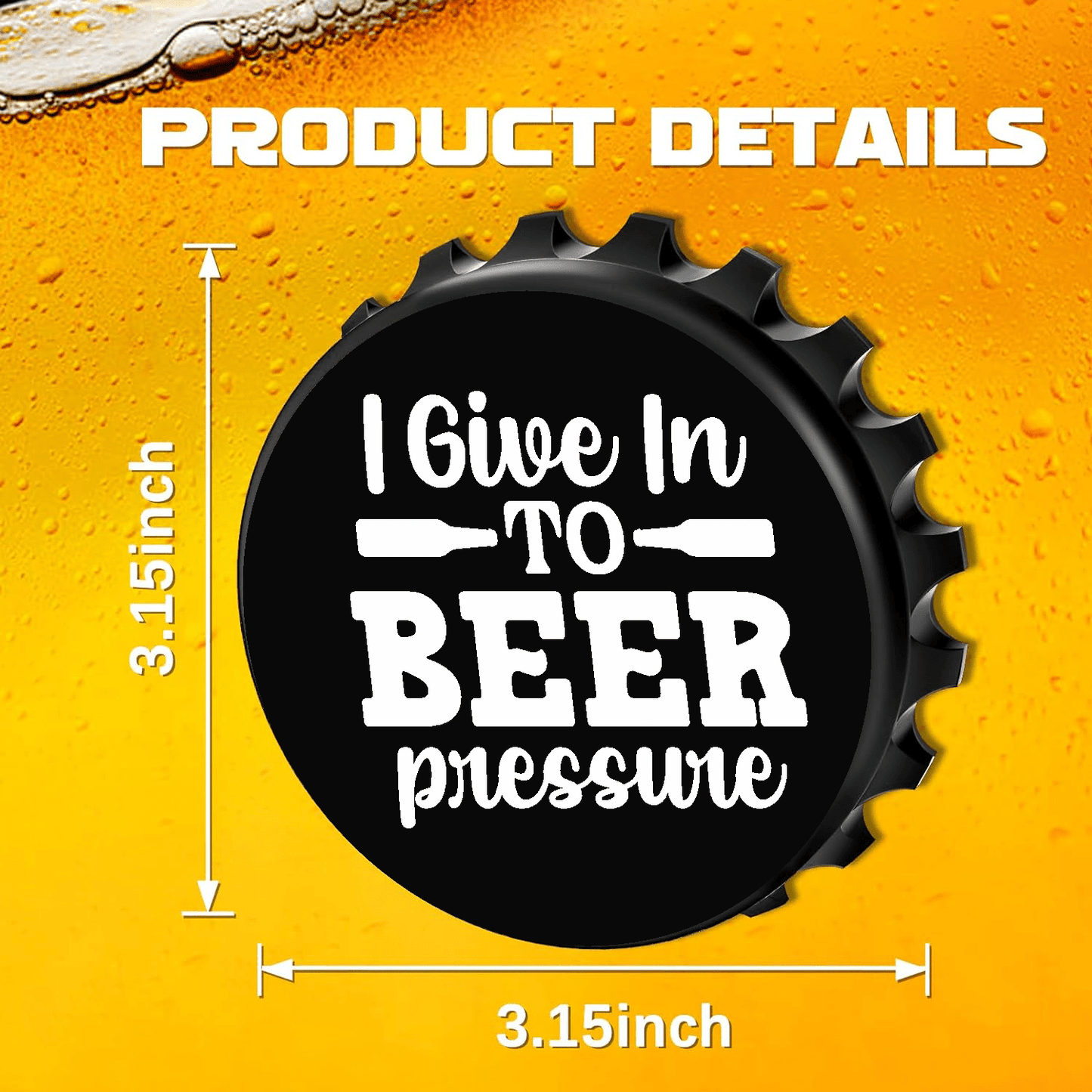 accessories I Give Into Beer Pressure - Designer Beer Bottle Opener Magnet for Refrigerator, Gifts for Beer Lovers, Black GiftsByJeff Gifts By Jeff Pittsburgh PA