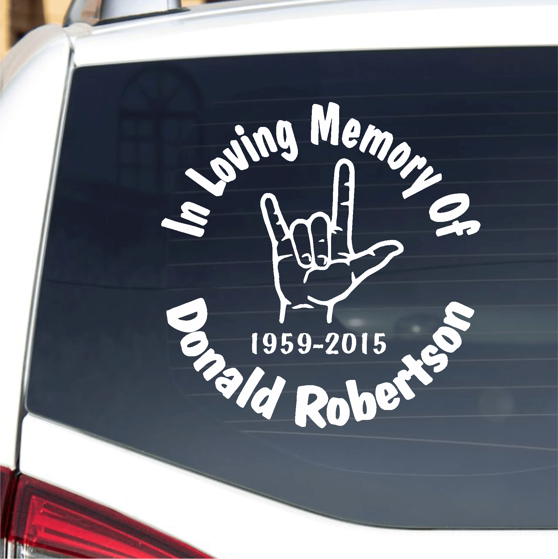 Car Decals I LOVE YOU - Sign Language  - Celebration Of Life Decal ILY GiftsByJeff Gifts By Jeff Pittsburgh PA