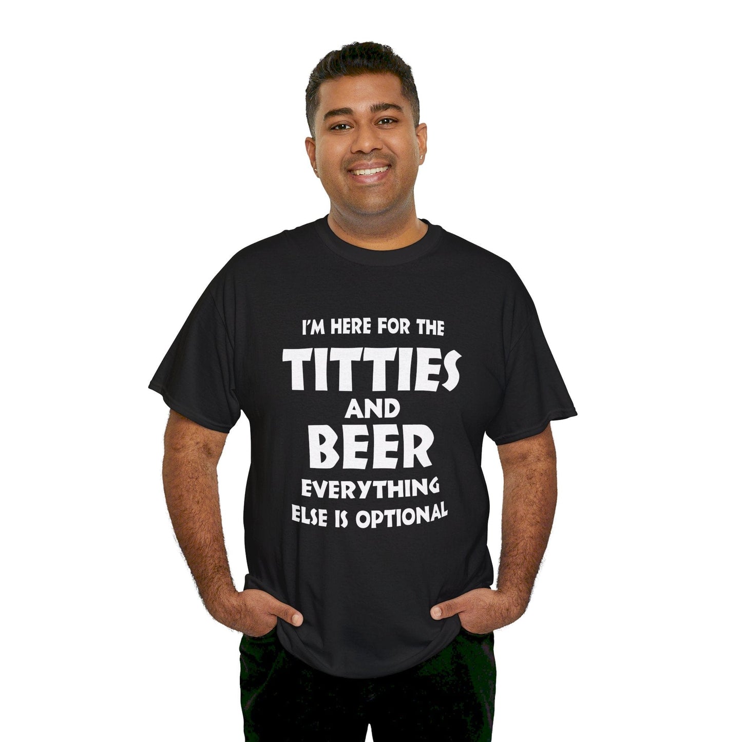 T-Shirt I'm Here For The Titties And Beer - Gildan 5000 Unisex T-shirt GiftsByJeff Gifts By Jeff Pittsburgh PA