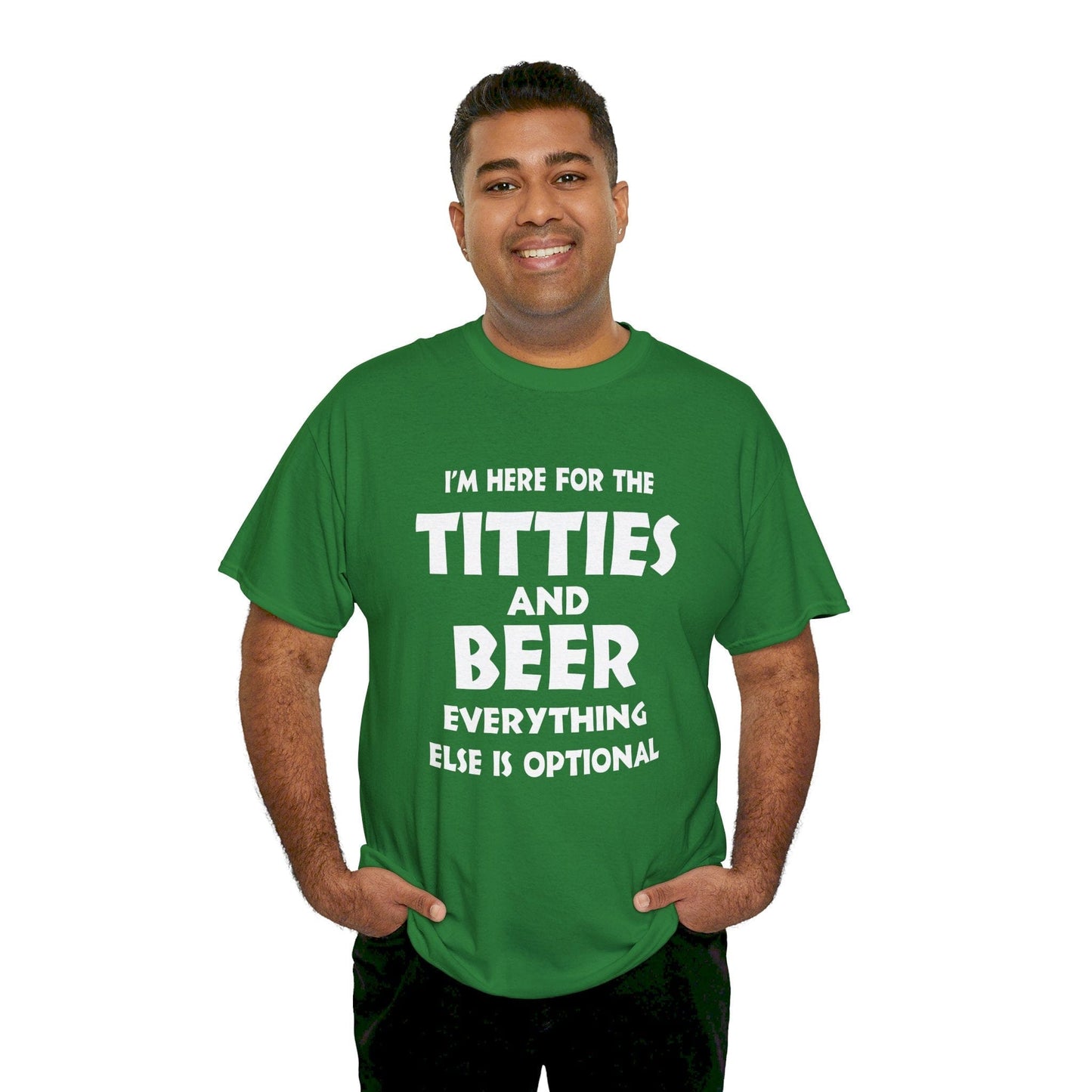 T-Shirt I'm Here For The Titties And Beer - Gildan 5000 Unisex T-shirt GiftsByJeff Gifts By Jeff Pittsburgh PA