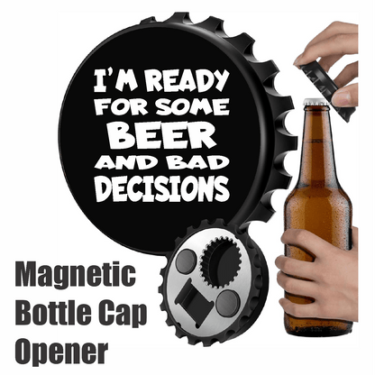 accessories I'm Ready For Some BEER And Bad Decisions - 12" x 18" Horizontal Vintage Metal Sign (Free Bottle Opener) GiftsByJeff Gifts By Jeff Pittsburgh PA