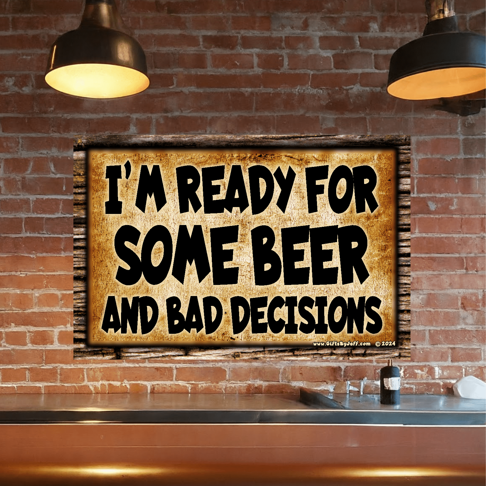 accessories I'm Ready For Some BEER And Bad Decisions - 12" x 18" Horizontal Vintage Metal Sign (Free Bottle Opener) GiftsByJeff Gifts By Jeff Pittsburgh PA