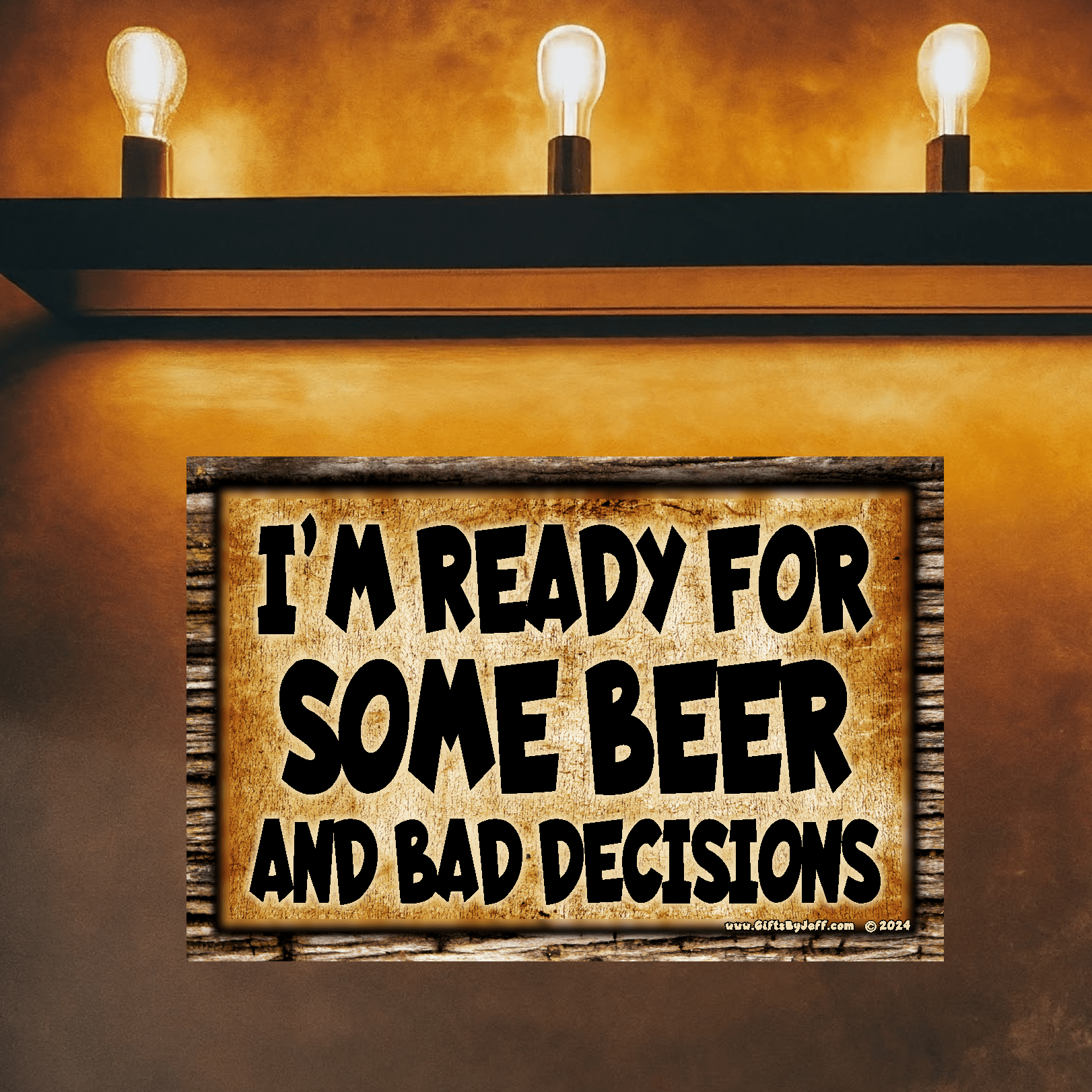 accessories I'm Ready For Some BEER And Bad Decisions - 12" x 18" Horizontal Vintage Metal Sign (Free Bottle Opener) GiftsByJeff Gifts By Jeff Pittsburgh PA
