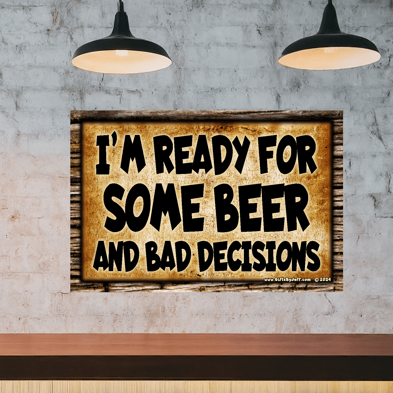 accessories I'm Ready For Some BEER And Bad Decisions - 12" x 18" Horizontal Vintage Metal Sign (Free Bottle Opener) GiftsByJeff Gifts By Jeff Pittsburgh PA