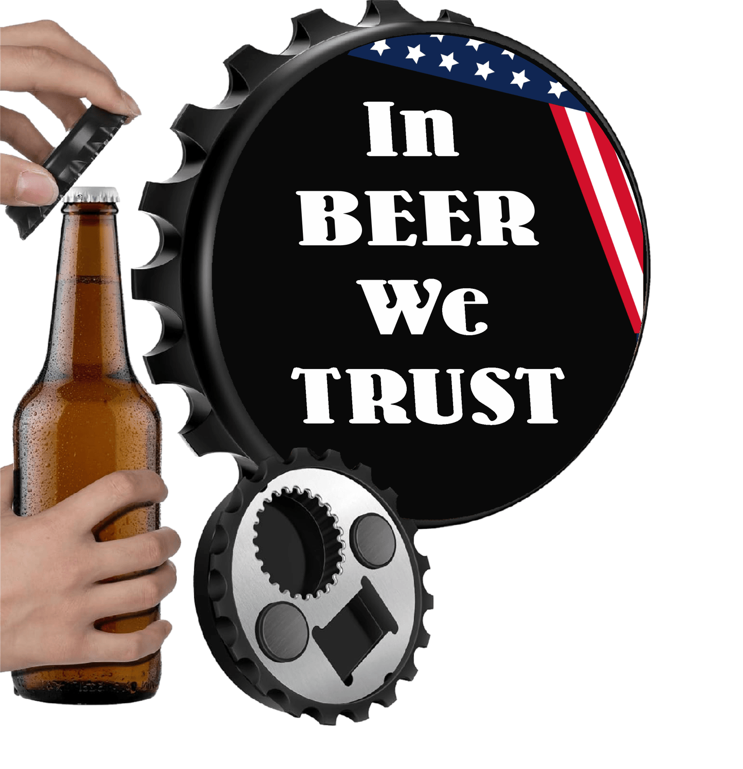 accessories In BEER We TRUST - 12" x 18" Vintage Metal Sign (Free Bottle Opener) GiftsByJeff Gifts By Jeff Pittsburgh PA