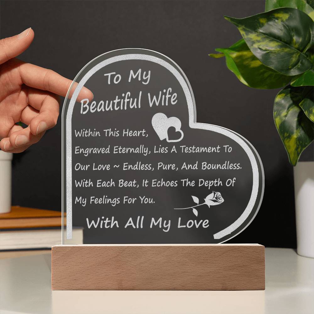 Jewelry Infinite Love Engraved Heart Plaque - For Wife GiftsByJeff Gifts By Jeff Pittsburgh PA