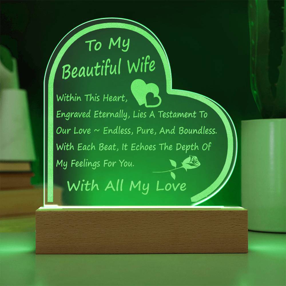 Jewelry Infinite Love Engraved Heart Plaque - For Wife GiftsByJeff Gifts By Jeff Pittsburgh PA