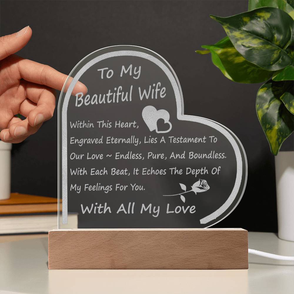 Jewelry Infinite Love Engraved Heart Plaque - For Wife GiftsByJeff Gifts By Jeff Pittsburgh PA