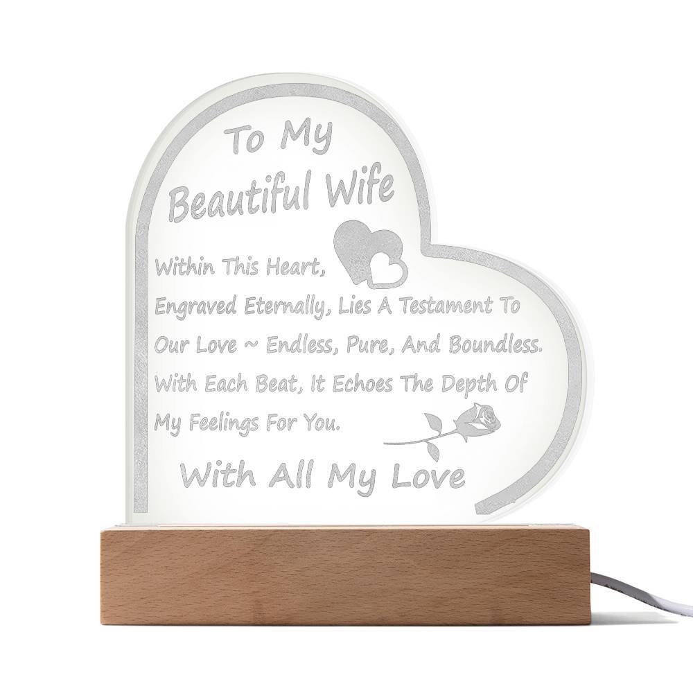 Jewelry Infinite Love Engraved Heart Plaque - For Wife GiftsByJeff Gifts By Jeff Pittsburgh PA