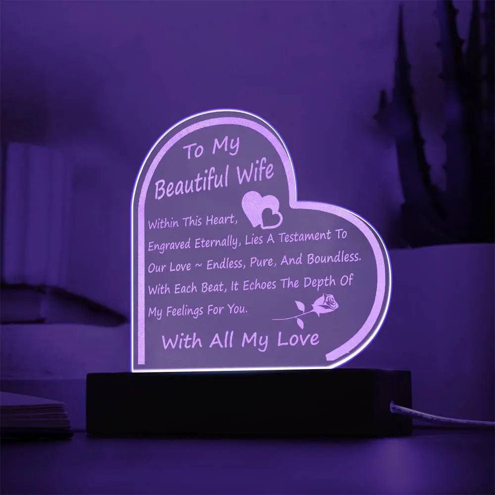 Jewelry Infinite Love Engraved Heart Plaque - For Wife GiftsByJeff Gifts By Jeff Pittsburgh PA