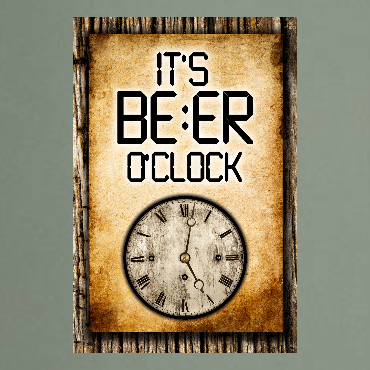 accessories It's BEER O'clock (clock) - 12" x 18" Vintage Metal Sign (Free Bottle Opener) GiftsByJeff Gifts By Jeff Pittsburgh PA