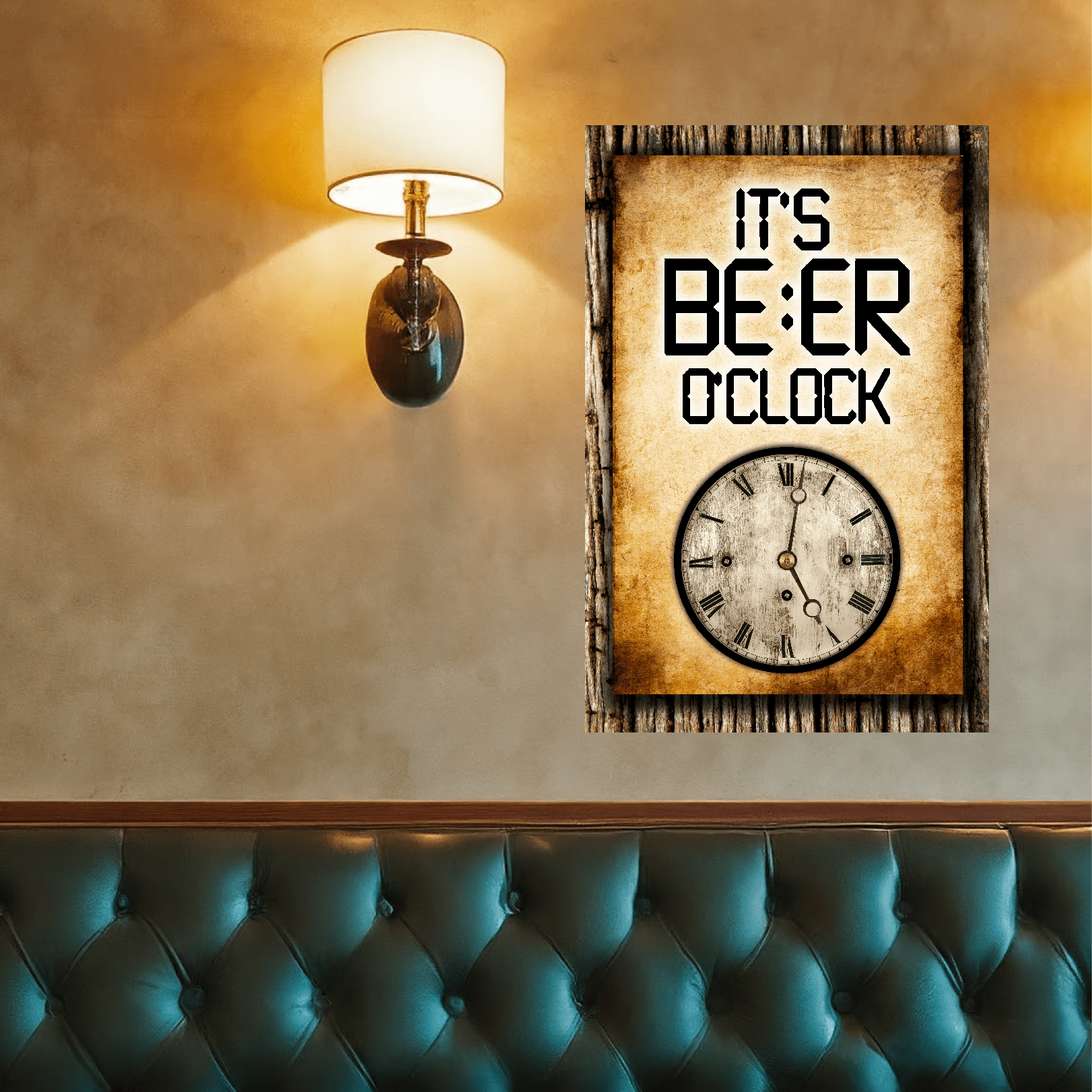 accessories It's BEER O'clock (clock) - 12" x 18" Vintage Metal Sign (Free Bottle Opener) GiftsByJeff Gifts By Jeff Pittsburgh PA