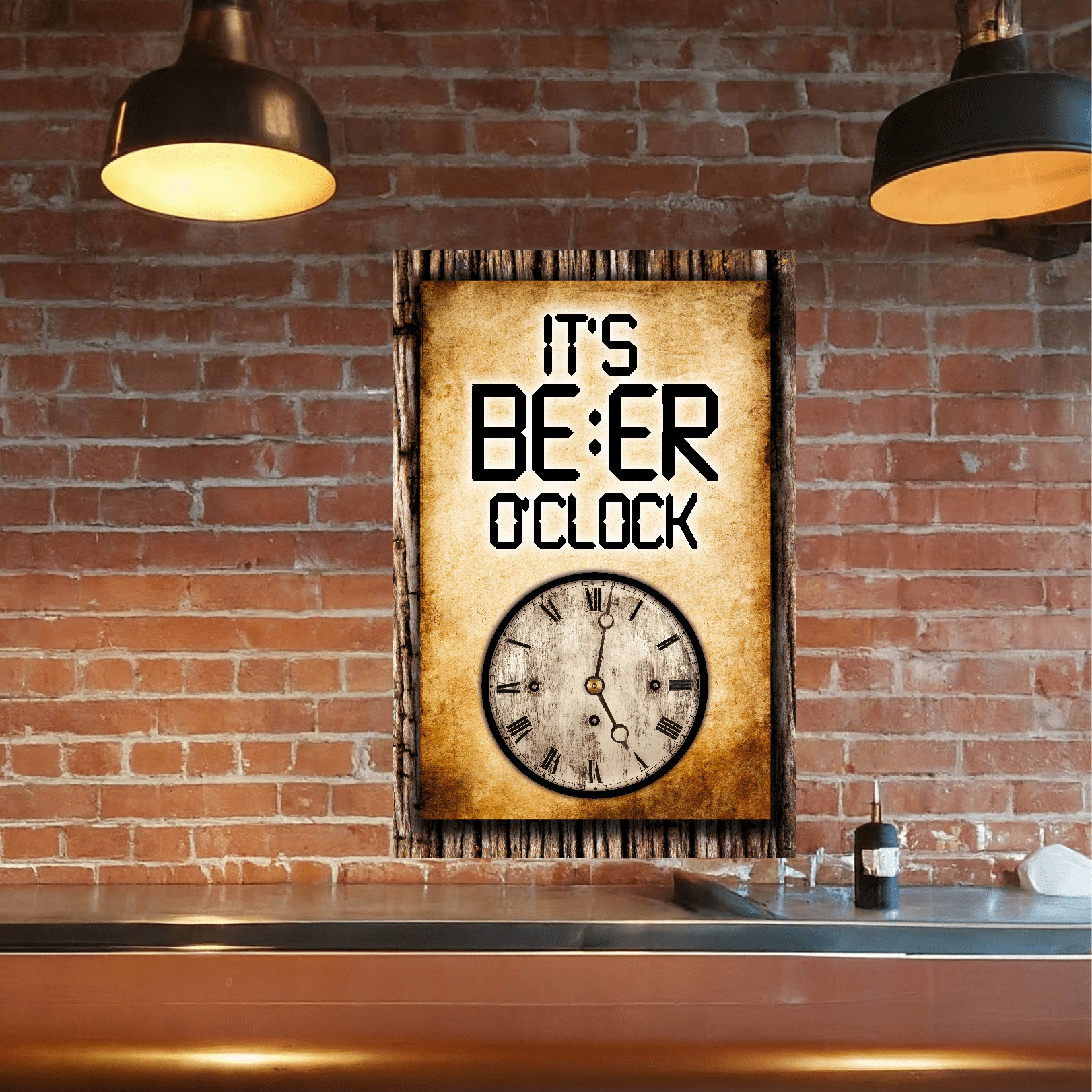 accessories It's BEER O'clock (clock) - 12" x 18" Vintage Metal Sign (Free Bottle Opener) GiftsByJeff Gifts By Jeff Pittsburgh PA