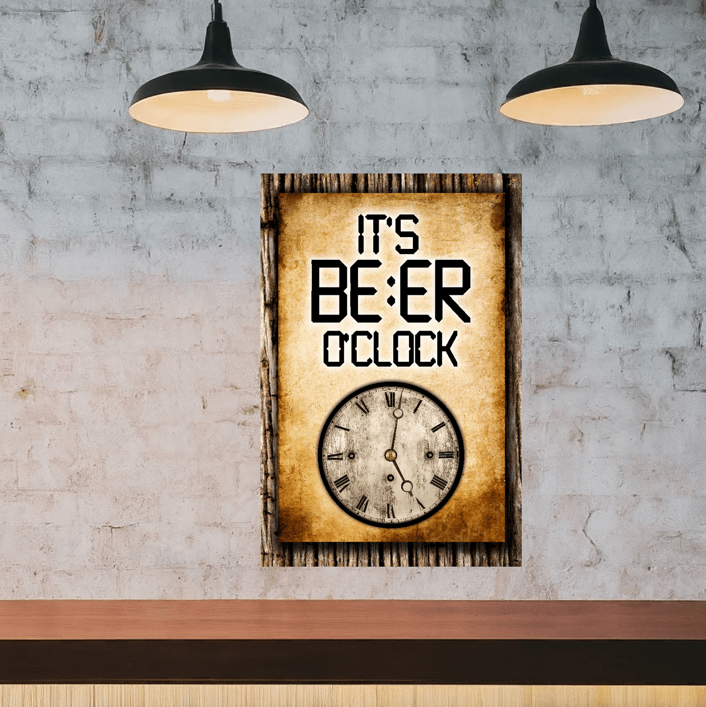 accessories It's BEER O'clock (clock) - 12" x 18" Vintage Metal Sign (Free Bottle Opener) GiftsByJeff Gifts By Jeff Pittsburgh PA