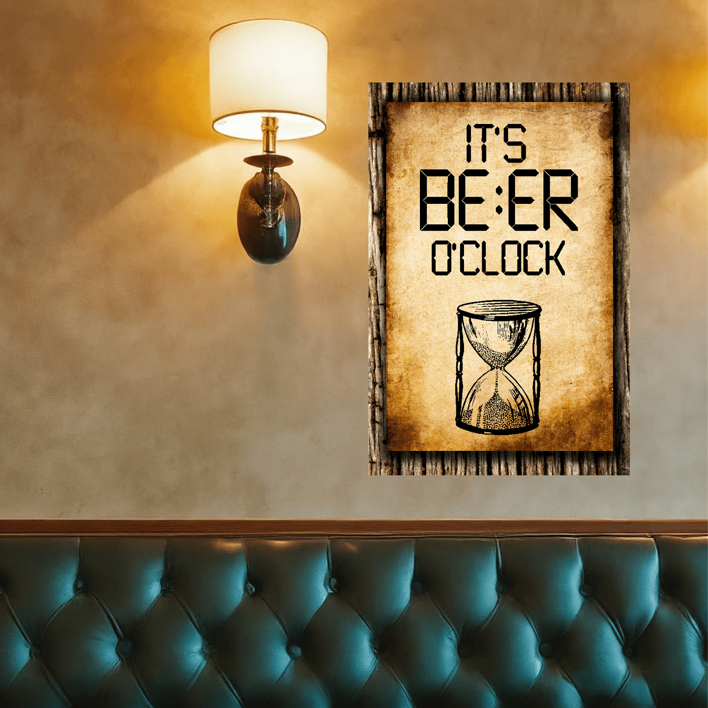 accessories It's BEER O'clock (HourGlass) - 12" x 18" Vintage Metal Sign GiftsByJeff Gifts By Jeff Pittsburgh PA