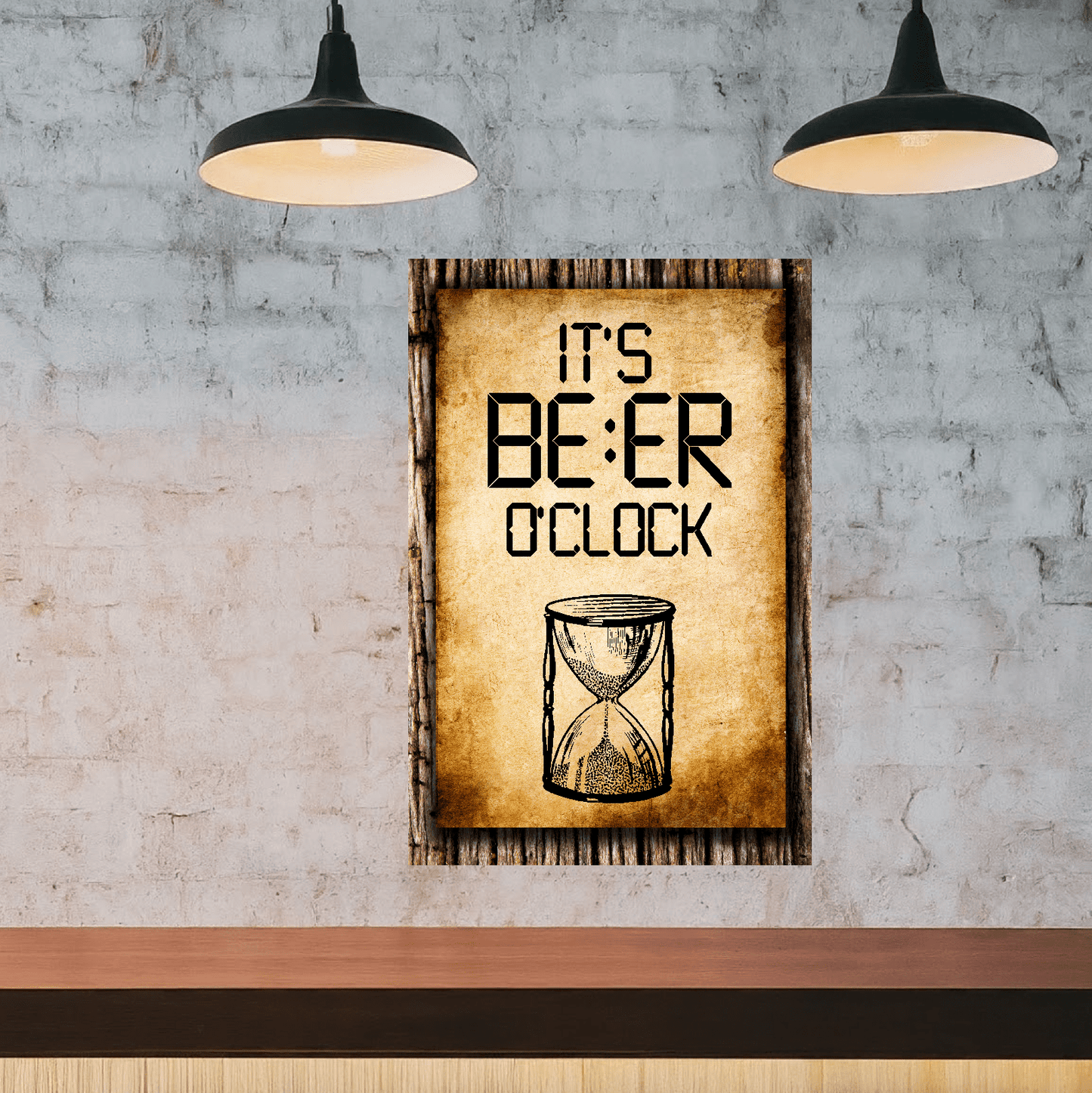 accessories It's BEER O'clock (HourGlass) - 12" x 18" Vintage Metal Sign GiftsByJeff Gifts By Jeff Pittsburgh PA