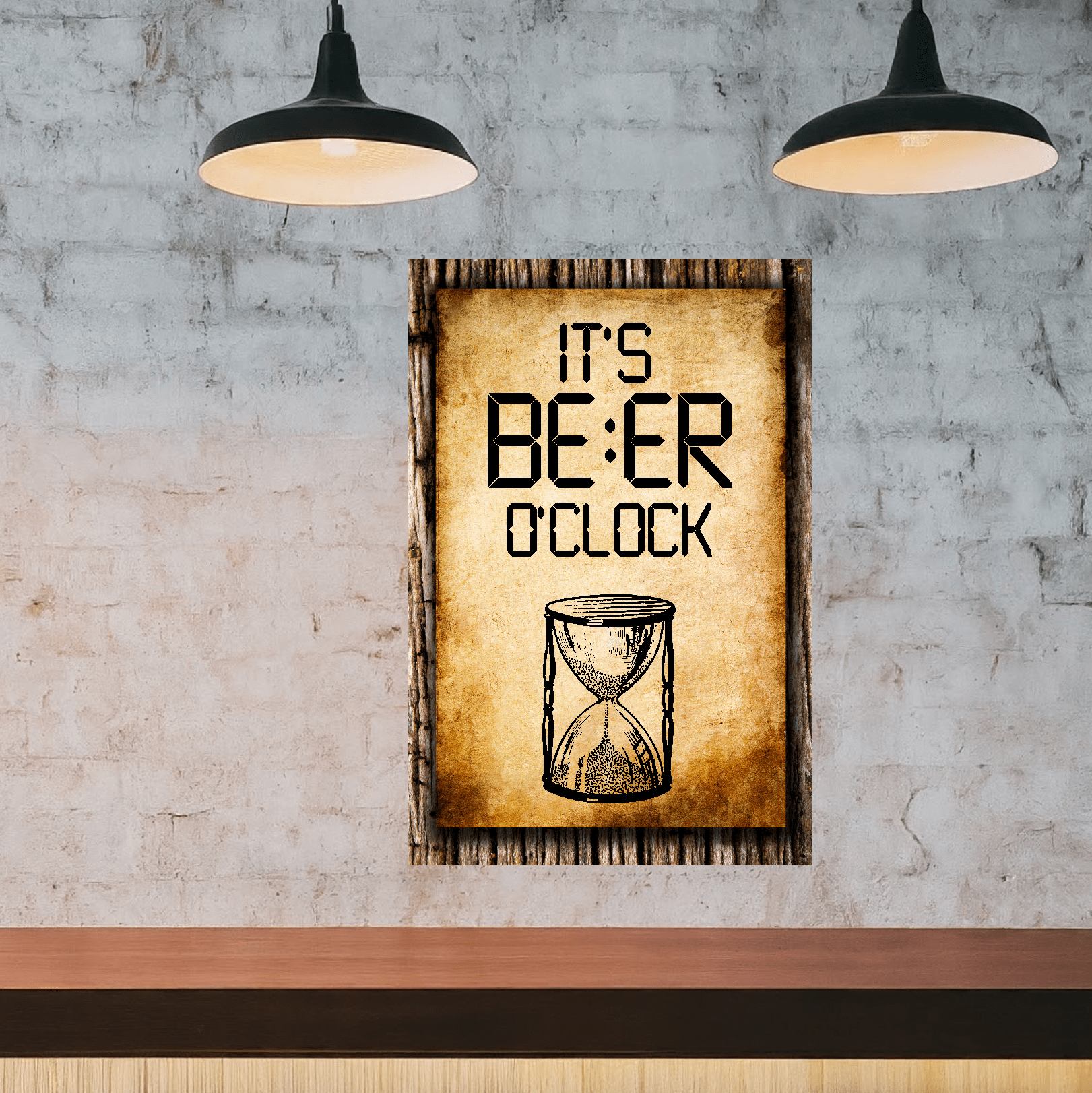 accessories It's BEER O'clock (HourGlass) - 12" x 18" Vintage Metal Sign GiftsByJeff Gifts By Jeff Pittsburgh PA