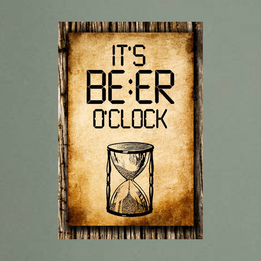 accessories It's BEER O'clock (HourGlass) - 12" x 18" Vintage Metal Sign GiftsByJeff Gifts By Jeff Pittsburgh PA