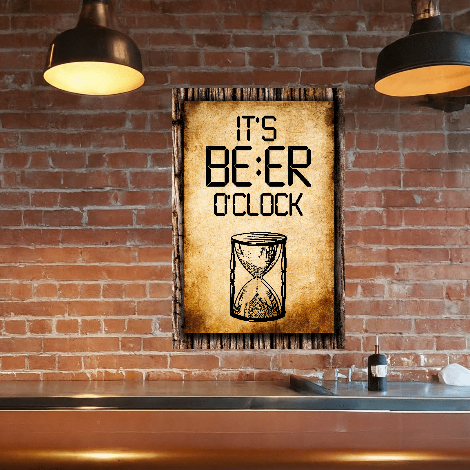 accessories It's BEER O'clock (HourGlass) - 12" x 18" Vintage Metal Sign GiftsByJeff Gifts By Jeff Pittsburgh PA