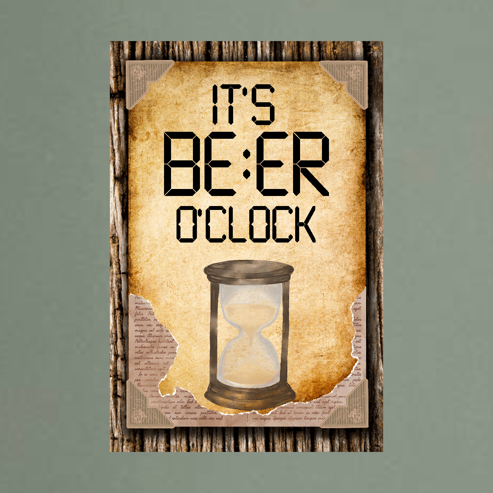 accessories It's BEER O'clock (Paper) - 12" x 18" Vintage Metal Sign GiftsByJeff Gifts By Jeff Pittsburgh PA